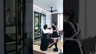 tunalee funny yenduong cute couple maid dance shufflechallenge musicgenre shuffler [upl. by Sashenka]