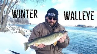 Winter Walleye Fishing from Shore [upl. by Freddi555]