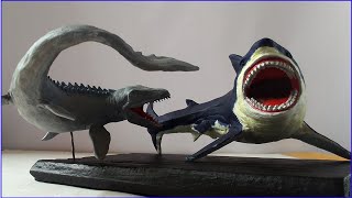 MEGALODÓN VS MOSASAURUS WITH CLAY [upl. by Esilrac809]