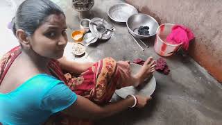 aaj ranna par pa diye karai poriskar korlam  karai cleaning [upl. by Ravilob869]