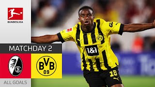 BVB Turn the Game Around  SC Freiburg  Borussia Dortmund 13  All Goals  Matchday 2 [upl. by Genovera]