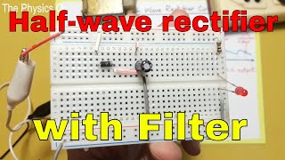 Filtered Halfwave Rectifier on Breadboard  Capacitor filter  UrduHindi [upl. by Kale]