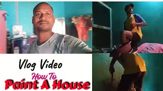 How to Paint House 🏠 Distemper Painting Plaster Wall ଘରକୁ କିପରି ରଙ୍ଗ କରିବେmangarajVlogs [upl. by Esiom]