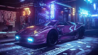 Retrowave Lamborghini outrun through the night [upl. by Ennirak807]