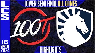 100 vs TL Highlights ALL GAMES  LCS Spring 2024 Playoffs SemiFinal  100 Thieves vs Team Liquid [upl. by Myrwyn313]