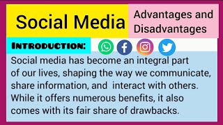 Social Media Advantages and Disadvantages Essay Writing or Speech in English by Smile Please World [upl. by Claribel]