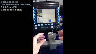 ISONIC 3510 Scanning of the Calibration Block Containing 3 X 03 MM FBH Flat Bottom Holes [upl. by Camilo]