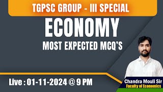 MOST EXPECTED ECONOMY MCQS  INDIAN ECONOMY DAY 15 amruthaias Appsc TGPSC chandramoulisir [upl. by Lydia643]