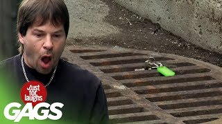 Dropping Car Keys In A Sewer Prank [upl. by Annaitat457]