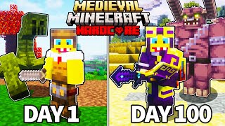 I Survived 100 Days In MEDIEVAL MINECRAFT Hardcore 1201 [upl. by Lehcor322]