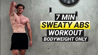 7 MIN SWEATY ABS WORKOUT BODYWEIGHT ONLY FOLLOW ALONG [upl. by Lamag]