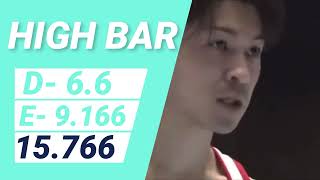 Kohei Uchimura 2021  INSANE HIGH BAR 15766 [upl. by Htide]