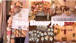 DIY BABY SHOWER PREP WITH ME  DECORATIONS CENTERPIECES TREATS GAME PRIZES [upl. by Ettelocin]