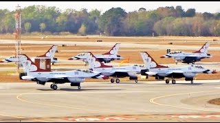 Entire USAF Thunderbirds Fleet Departs at Same Time ATC Included [upl. by Edniya]