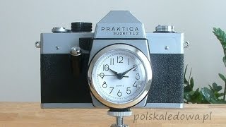 Zegar jak aparat fotograficzny Praktica Super TL2 retro vintage loft plus statyw [upl. by Aniale]