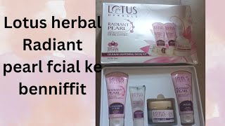 Lotus herbal radiant pearl facial kit glowing with shine skin review [upl. by Mcgill848]