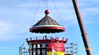 Pilsumer Leuchtturm Dach wieder drauf Putting back hat on lighthouse Ostfriesland [upl. by Nathanial]