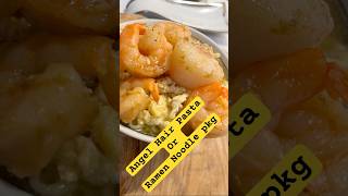 Quick Easy Shrimp amp Scallop Noodle Bowl wFried Egg 🍳 foodie yum savory quickrecipe easy food [upl. by Bennir57]