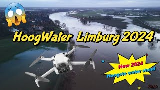 Hoogste Waterstand Limburg drone beelden BelfeldVenlo 2024 [upl. by Moll]