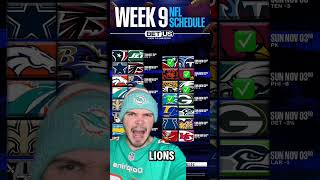 NFL WEEK 9 PREDICTIONS nfl nfltrending nflviral nflpredictions [upl. by Nagaer487]