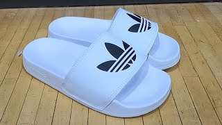 ADIDAS ADILETTE LITE ORIGINALS SLIDES CLOSER LOOK ADIDAS SLIDES FLIP FLOPS SANDALS SHOPPING [upl. by Oicaroh]