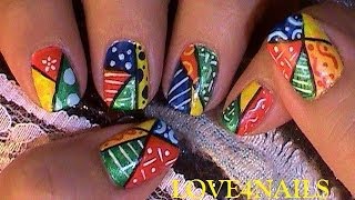 Decoracion para Uñas Cortas Inspirado Por Britto Tutorial [upl. by Eulau]