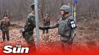 North and South Korea join roads after 14 years [upl. by Elyk]