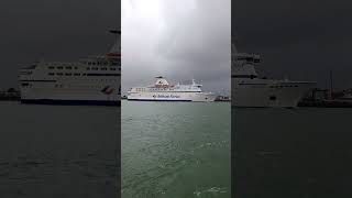 Brittany Ferry in stormy rainy weather [upl. by Carmine]