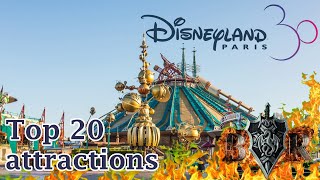 Top 20 attractions Disneyland Paris amp Walt Disney Studios Park 2024 [upl. by Chavey]