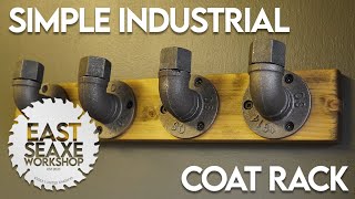 Simple Industrial Coat Rack Woodworking Project  East Seaxe Workshop [upl. by Pickens]