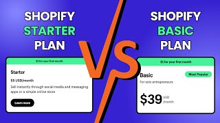 Shopify Starter VS Basic Plan Detailed Comparison  Store Examples [upl. by Lipps810]