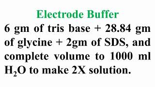 Contents of Samples Buffers for SDSPAGE Protocol [upl. by Aibun]