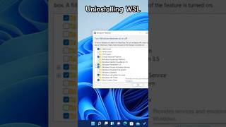 Uninstalling WSL windows wsl tech technology windows11 [upl. by Kape]