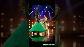 Girl in peacock costume shows off amazing dance moves on AGT stage talent [upl. by Grega]