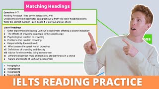 IELTS Reading Matching Headings  Best Strategy  Practice [upl. by Nwahser90]