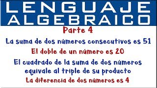 Lenguaje algebraico  Parte 4 [upl. by Wack]