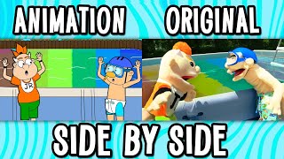 SML Movie Jeffys Prime Pool Original Vs Animated Movie  Side By Side [upl. by Shepperd298]