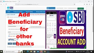 How to add beneficiary to sbi netbanking for other banks SBI Yono beneficiary add kaise kare [upl. by Adaiha]