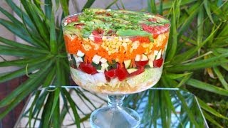 Layered Mexican Salad Raw Vegan [upl. by Tatman]