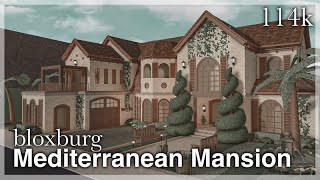 Bloxburg  Mediterranean Mansion Speedbuild exterior [upl. by Ailehpo]