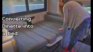 RV Dinette to Bed Transformation  Converting Sofa into a Bed [upl. by Ajay358]