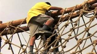 Children climbing web of rope [upl. by Zela713]