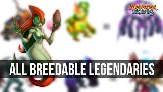 ALL BREEDABLE LEGENDARIES amp COMBINATIONS 2021 GUIDE  MONSTER LEGENDS [upl. by Eldwen246]