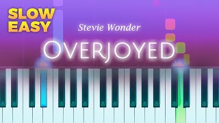 Stevie Wonder  Overjoyed  SLOW EASY Piano TUTORIAL by Piano Fun Play [upl. by Lertsek]