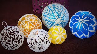 HOW TO SHAPE AND STIFFEN CROCHET ORNAMENTS \ BAUBLES [upl. by Ahcmis]