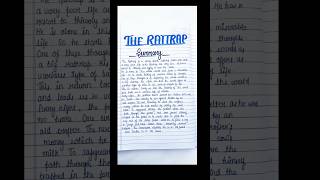 The Rattrap  Summary  Class 12th English Chapter 4 shorts english class12 ytshorts summary [upl. by Adnilim]