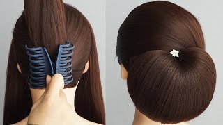 Low Bun Hairstyle With Claw Clip  Beautiful And Easy Hairstyle For Ladies [upl. by Gracie]