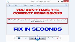 Fix Windows Photo Viewer Cant Open This Picture Because You Dont Have The Correct Permissions [upl. by Syah]