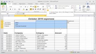 Excel Merge and center cells [upl. by Lapo9]