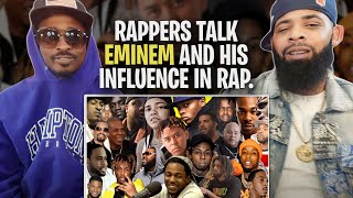 BLACK PEOPLE DONT LISTEN TO EM Rappers talk Eminem and his influence in Rap [upl. by Aihsenak743]